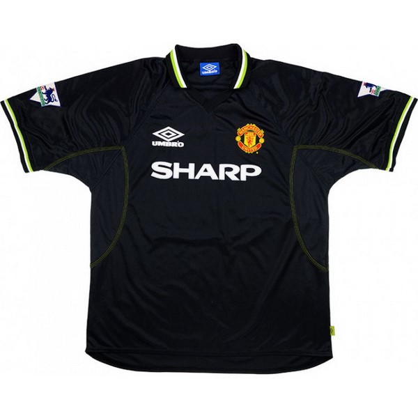 Ausweichtrikot Thailand Manchester United Retro 1998 1999 Schwarz Günstige Fußballtrikots